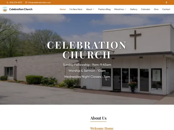 Celebration Church DSM website